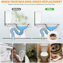 Extra Thick Toilet Wax Ring Replacement Kit, Universal Wax Seal Fits 3" & 4" Drain Pipes, Includes Bolts & Washers, Easy Installation, Compatible with Below-Floor or Level Flanges