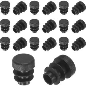 20-Pack Round Plastic Hole Plugs, 0.5" (12mm) Plastic Tubing End Caps for Patio/Chairs/Fences, Metal Tubing Leg Cap, Furniture Pipe Insert Sliders Glides