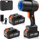 Handheld Electric Cordless Leaf Blower  500,000RPM Mini Turbo Jet Blower with 24.0Ah Batteries & Charger, Lightweight for Patio, Lawn, Garage Cleaning (Black)