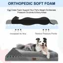 XL Orthopedic Dog Bed for Large Dogs, Big Waterproof Dog Bed with Removable Washable Cover, 4-Sides Removable Bolster Pet Couch Sofa with Non-Slip Bottom, Grey