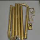 Meriville 1-Inch Diameter Wrap Around Blackout Curtain Rod, 48-Inch to 84-Inch, Gold Finish