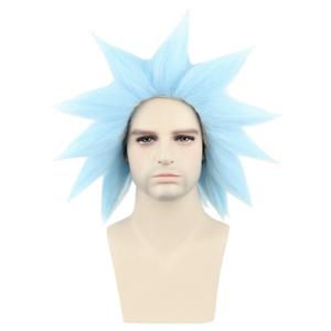 Topcosplay Unisex Halloween Costume Wigs Blue Short Cosplay Wig Party Wigs for Adults or Kids (1 Count (Pack of 1))