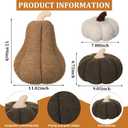 3 Pcs Fall Thanksgiving Pumpkin Pillows Sherpa Plush Stuffed Pumpkin Throw Pillows Soft Autumn Cushion Neutral Cozy Thanksgiving Decor for Home Bedroom Sofa Couch Living Room(Classic Color)