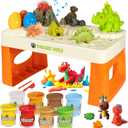 Dinosaur Plasticine Sets for Kids Ages 2-5, Plasticine Table with Tools and Molds