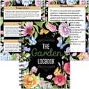 Harloon Garden Planner and Log Book Floral Garden Journal Guided Tracker Notebook Gardening Diary Planner for Farmers Record Plant Growing Profile,100 Sheets,6.3 x 8.7 Inch(Retro)