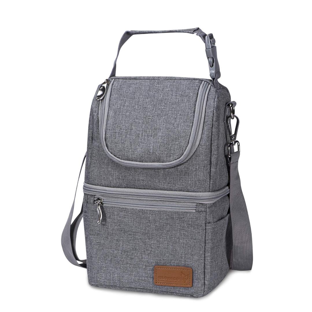 Momcozy Insulated Baby Bottle Bag, Multi-Function Breastmilk Cooler Bag, Fit as Wine Carrier or for Milk Bottles Like Dr. Brown, Comotomo, Philips, Nuk, Lansinoh, etc. (Grey)