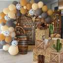 10Pcs Western Cowboy Party Decorations Set 3 Hay Bales Boxes 2 Wood Print Boxes and 5 Cowboy Centerpieces Decor for Birthday Western Wedding Farm Harvest Party Favors