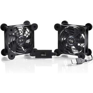 Dual 80mm USB Speed Control Fan, 5V Portable Cooling Fan for Flat-Screen TV Receiver Router DVR PlayStation Xbox Computer Cabinet Cooler