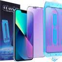 2-Pack Anti Blue Light Matte Screen Protector for iPhone 16e/iPhone 14/iPhone 13 Pro/iPhone 13 6.1-Inch 9H Tempered Glass, Full Coverage, Anti-Fingerprint, Auto Dust-Elimination, No Bubble, Easy Installation