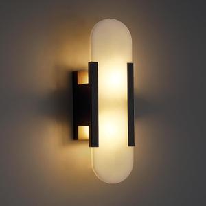 13.8in Alabaster Wall Sconces,Natural Marble Wall Lighting，Alabaster Wall Lamp for Bedroom Stairs, Living Room, Vanity, Hallway Bedside(Bulb Included)