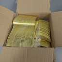 DaYammi 240Pcs Green Plastic Plates Including 120Pcs Dessert Plates and 120Pcs Gold Forks,Hammered Party Plate,Green Gold Appetizer plates Heavy duty Disposable Plastic Plate for Party Birthday Dinner