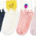 ERMO NKES Cute Fruit Yoga Socks for Women, 4-Pack Ankle Socks with Fruit Patterns, Soft and Breathable, Perfect for Pilates (One Size, Cherries, Bananas, Strawberries, Grapes)