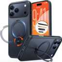 TORRAS Q3 Spin for iPhone 17 Pro Case, Patented 360 Magnetic Stand, Fit for MagSafe, Built-in Ring Holder Kickstand, Mil-Grade Protective Case for iPhone 17 Pro, Camera Control, Translucent Black
