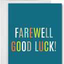 Andaz Press Funny Jumbo Farewell Card With Envelope 8.5 x 11 inch, Big Office Card, Blue Farewell Good Luck! 1-Pack, Includes Envelope