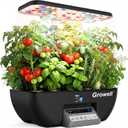 Hydroponics Growing System Kit, 17 Pods Indoor Herb Garden with 2 Fans Circulation, Grow Light, Smart Water Cycle, Auto Timer, 10L Water Tank, Perfect Indoor Gardening System Gifts(Black/Grey) (Black-gray Screen)