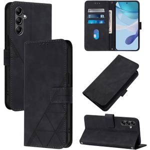 ScandiCasis for Samsung Galaxy S26 Plus Leather Case, Geometric Patterns Wallet Case with 3 Card Slots, Magnetic Closure Kickstand Flip Phone Case Shockproof Cover, Dark Green