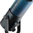 ULANZI DCM-05 Gaming PC Microphone USB Desktop Condenser Microphone for Podcasting, Phone Computer Streaming Mic with RGB Light, Mute Button, Headphones Jack, Desktop Stand, Plug & Play, Black