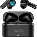 IAMJOY AI Translation Earbuds, 163 Language Two-Way Translator Device with Bluetooth and APP Built-in 6 Mics, 42dB Hybrid Noise Cancelling Language Translator Earbuds, Black
