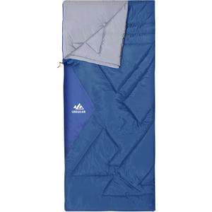 Unigear Camfy Bed 50F Sleeping Bag Premium Comfortable Sleeping Bag for Adults and Kids  Lightweight Portable for Warm Weather Camping (Long, Dark-Blue)