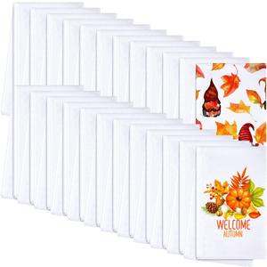 Patelai Sublimation Dishtowel Absorbent Multi Purpose Kitchen Dish Towels Blank DIY Dishcloth Bathroom Towel for Fall Christmas Kitchen Home Decor,16 x 24 Inch(24 Pieces)