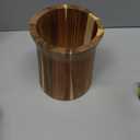 Wooden Utensil Holder for Countertop, 360 Rotating Kitchen Utensil Holder, 7.2"x 6" Large Acacia Wood Crock, Farmhouse Kitchen Decor