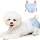 Mosamart Disposable Dog Diapers Absorbent Soft Puppy Doggie Diapers for Female Dogs with Stretchy Waist Puppy Diaper in Heat Period Excitable Urination (XS 8PCS)