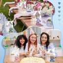 SiliFine 25 Pcs/6 Set Birthday Gifts for Girls, Multicolor Birthday Gifts Party Supplies 6 Glass Cups 6 Hair Bands 6 Hair Clip 6 Tote Bags 1 Ribbon for Women Spa Sleepover Slumber Party Favor