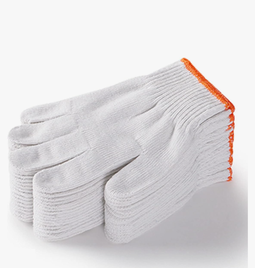 Unisex Knitted Work Gloves White Cotton Protective Work Gloves, Mens Lightweight Safety Work Gloves 11pair