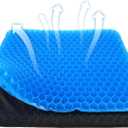 Yimiyaa Gel Seat Cushion, Double Thick Egg Gel Cushion for Pressure Pain Relief, Breathable Wheelchair Cushion Chair Pads for Car Seat Office Chair Blue