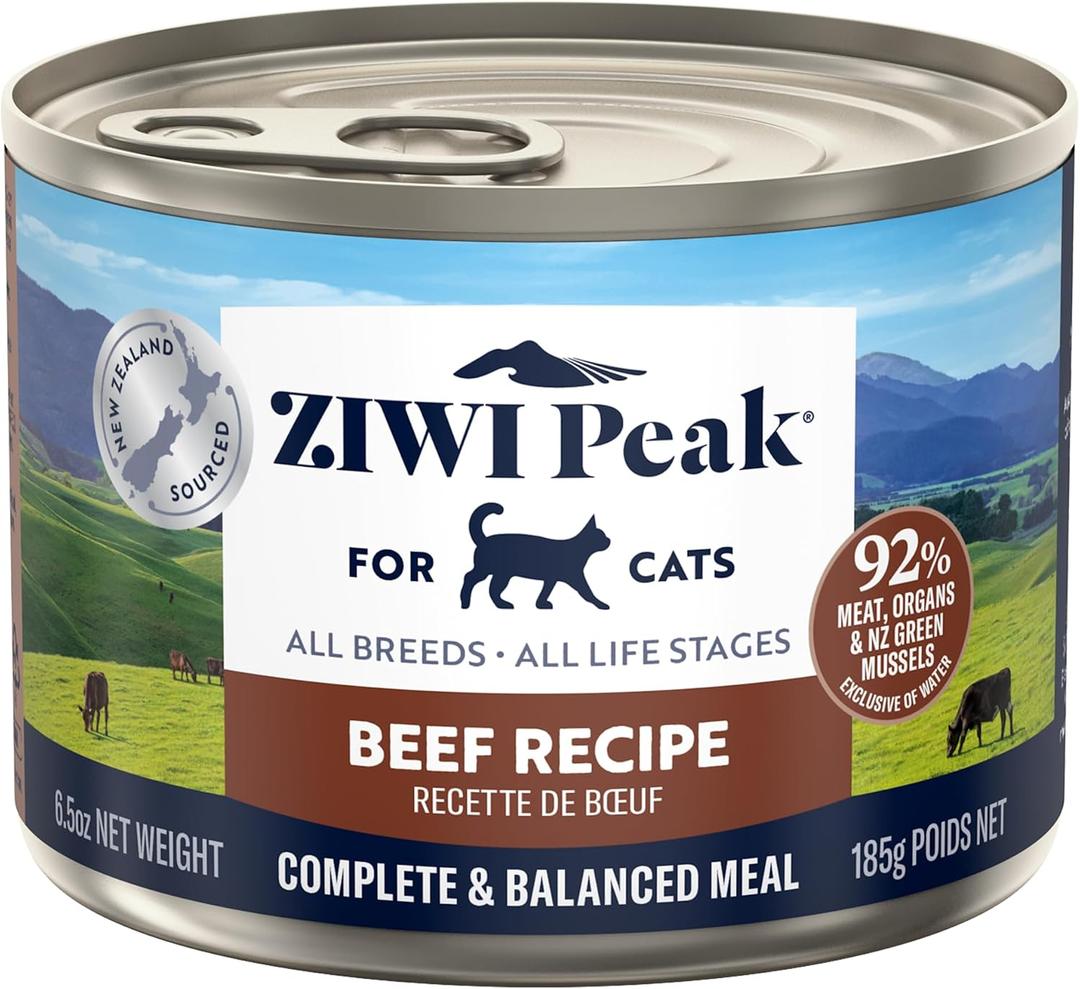 ZIWI Peak Wet Cat Food – All Natural, High Protein, Grain Free, Limited Ingredient, with Superfoods (Beef, Case of 12, 6.5oz Cans) (EXP 10/15/28)