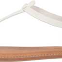 Amazon Essentials Women's Casual Thong Sandal with Ankle Strap (7, White)