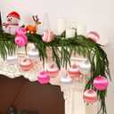 Hungdao 18 Pcs Easter Satin Balls 3.15 Inch Easter Silk Ball Ornaments Shatterproof Pastel Candy Green Candyland Satin Silk Tree Hanging Decor forTree Wreath Garland Holiday Party(Pastel Pink)