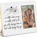 JioJio Chan Best Friend Picture Frames Gifts - 4 x 6 Inch Photo - Pinky Promise Friendship Photo Frame for Long Distance Friendship Gifts for Women Female BFF Bestie Soul Sister (brown)