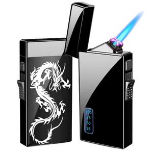 Arc 2 in 1 Jet Flame Torch Lighter - Refillable Butane Electric, USB Rechargeable, Windproof Infinity Lighter for BBQs, Candle, Camping (Frosted Black)