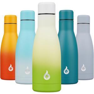 BJPKPK Insulated Water Bottle 12oz Small Stainless Steel Water Bottles Reusable Metal Thermal Keep Cold and Hot, Elegant Green