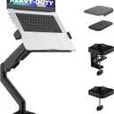 Elevate Pro - Heavy-Duty Standing Laptop Mount for Desk (11"-17.3" - max. 26lbs) Fully Adjustable Gas Spring Arm Stand - Clamp & Grommet Base - Steel Plates for Desk Protection & Stability