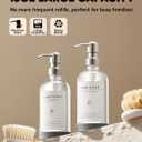 Kitchen Soap Dispenser Set with Drying Tray 16oz Glass Bottles with Stainless Steel Pumps, Sink Organizer Caddy with Brush Holder & Non-Slip Feet All-in-One Dish & Hand Soap Station