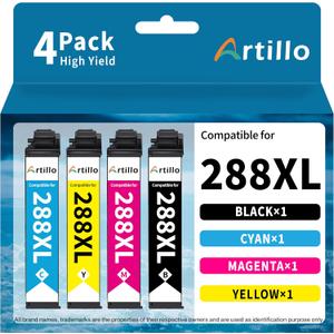 Remanufactured Ink Cartridges Replacement for Epson 288 Ink Cartridges 288XL T288 T288XL for Epson Expression XP-446 XP-440 XP-434 XP-430 XP-340 XP-330 Printer (Black Cyan Magenta Yellow, 4 Pack)