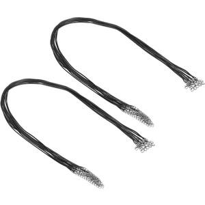 PATIKIL 24" Necklace Cord, 20 Pcs Waxed Bracelet String 1.5mm Thickness Necklace Ropes Bulk with Clasp for Pendants Bracelets Jewelry Making DIY Craft, Black