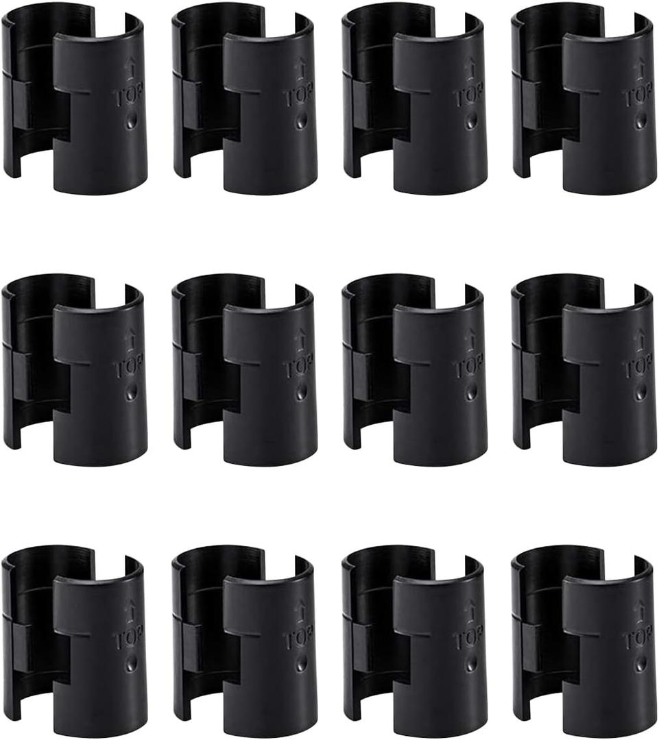 24 Pcs Wire Shelving Shelf Lock Clips for 1'' Post - 12 Pairs of Shelving Sleeves Replacements for Wire Shelving System Plastic Accessories Parts