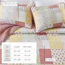 Great Bay Home Floral Quilt Set - 3-Piece Full/Queen Size Cottage Patchwork Bedding Set - Lightweight, All-Season, Reversible Bedspread (Cottage Floral Patchwork)
