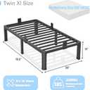 Yitong Angel 14 inch Twin XL Bed Frame with Round Corner Legs Mattress Slide Stopper,3500 lbs Heavy Duty Metal Platform,No Box Spring Needed,Easy Assembly,Noise Free