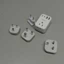 Travel Adapter Set, European Travel Plug Adapter 4 AC Outlets 4 USB Ports (2 USB C), US to UK/EU/South Africa/India, Universal Travel Adapter Kit Include Type G/C/M/D Detachable Plug