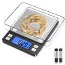 BOMATA 0.01g High Precision Jewelry Scale, 1000g Digital Gram Scale with Hold, Tare & Counting Function, Small & Portable Design for Gold, Bullion, Coins, Gemstones & Crafts, Black