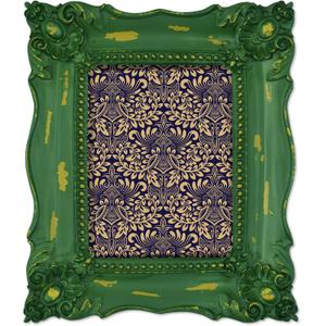 SIMON'S SHOP Vintage 6x8 Picture Frame for Wall and Tabletop Display, Rustic Photo Frame in Distressed Moss Green, Shabby Chic Home Decor