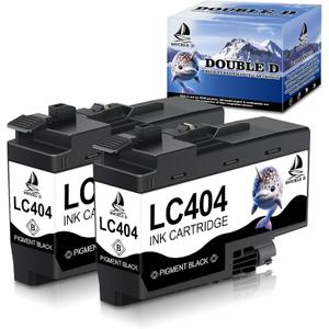 DOUBLE D LC404 Black Compatible Ink Cartridges Replacement for Brother LC404 LC404XL BK Work for Brother MFC-J1205W, MFC-J1205W XL, MFC-J1215W Printer (2BK, 2 Pack)