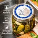 MESS Dissolvable Canning Labels for Jars – 200 Dissolvable Mason Jar Labels - Dissolvable Food Labels for Containers - Jam Homemade Canning Jar Labels Stickers - Removable Mason Jar Labels 2" Blue
