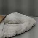 Cozy Bliss Deluxe Sheared Rabbit Faux Fur Throw Blanket, Soft Fuzzy High-Low Sculpted Plush Blanket for Couch, Cozy Home Accent, All Season Use, Beige 50"x60"