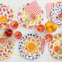 2 x Coterie Fruit Paper Plates (Set of 10 Small Plates) - Cute Party Plates for Summer Picnic, Tutti Fruitti Party, Kids Birthday - Fruit Party Decorations | 7.25 Cute Paper Plates | 2 of Each Design