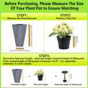 Axcoix 2 Pack Adjustable Height Plant Risers for Inside Pots, 12-21" Planter Inserts for Large Pots, Pot Fillers for Tall Square Round Taper Planters (6" 8" 10" Base or Top), Tall Lift: 12-21" Rise - 2Pack